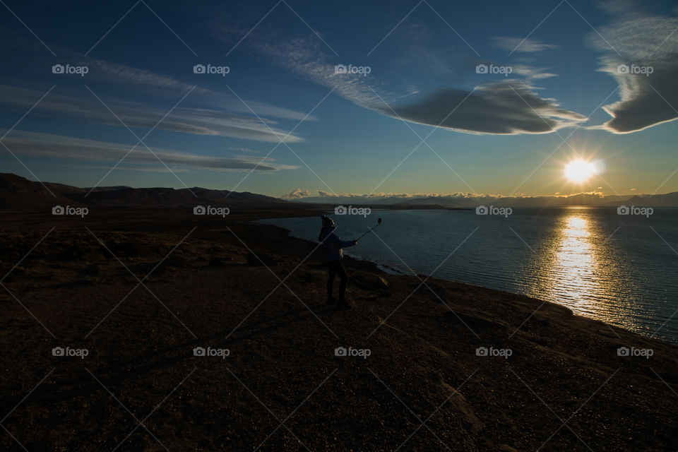 selfie near patagonic lake