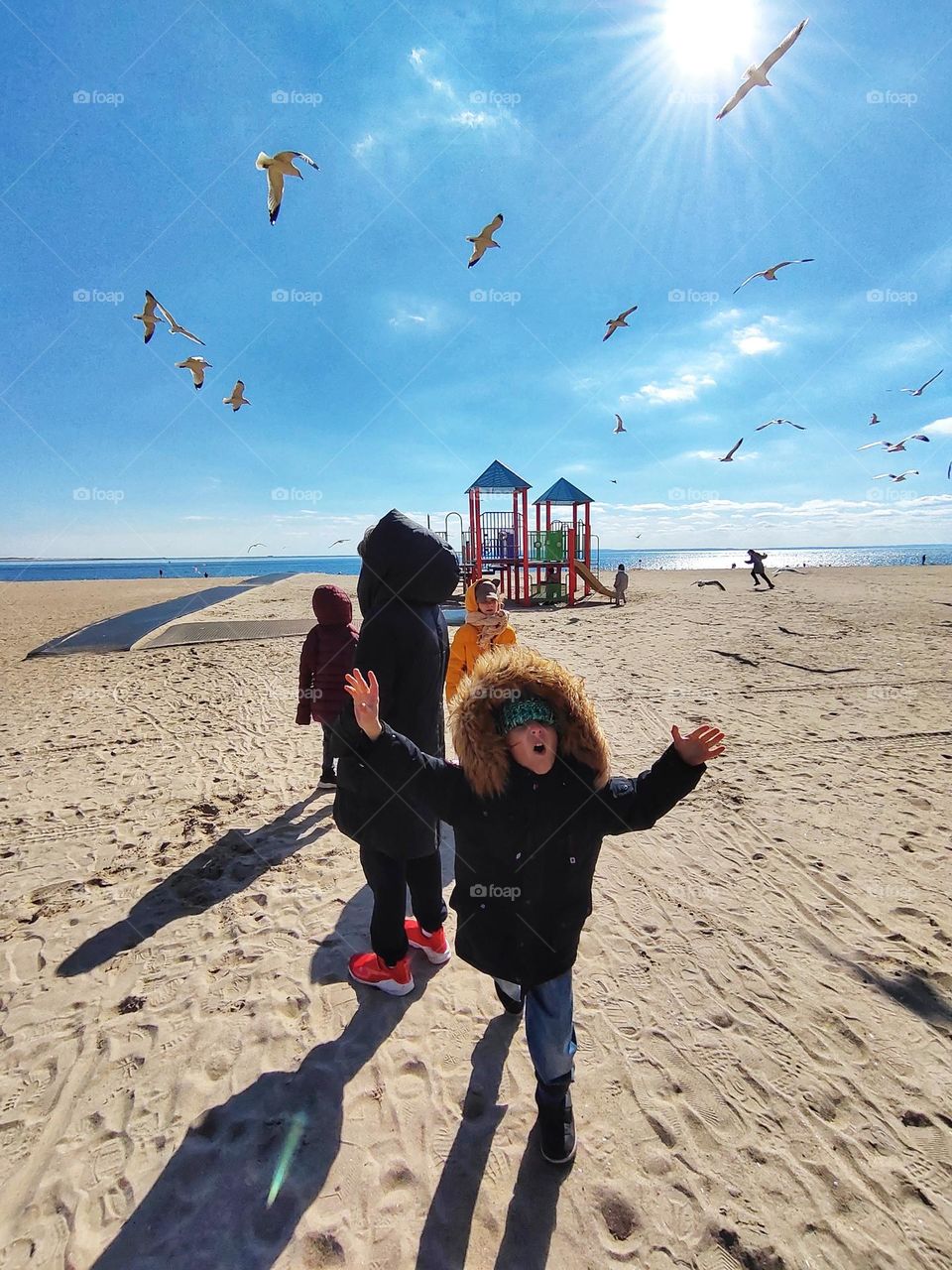 beach is beautiful in winter