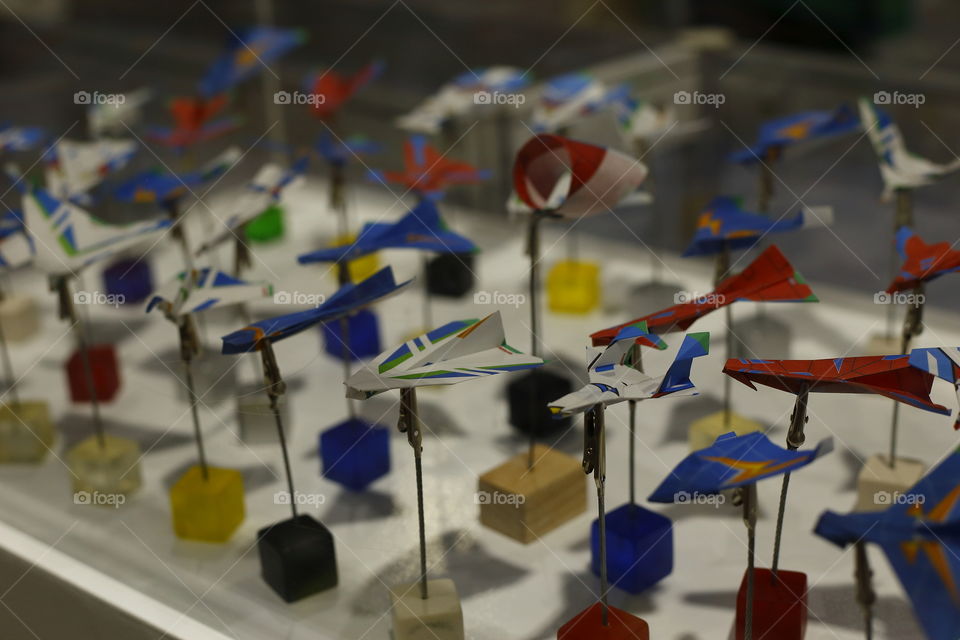 collection of colorful paper planes origami made in Japan