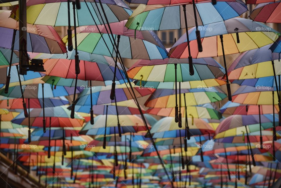 Full frame shot of multi coloured umbrellas