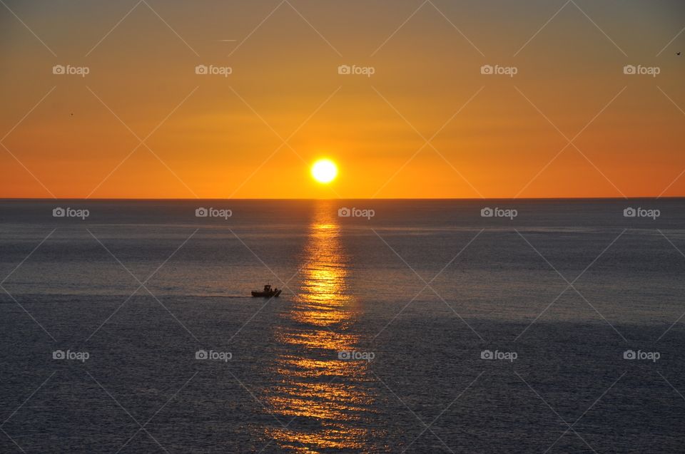 Stunning sunrise by the Mediterranean 