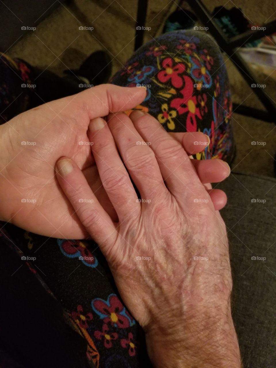 holding hands in middle age