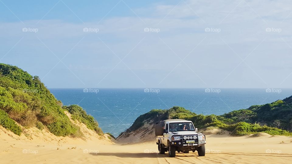 Land cruiser on the beach