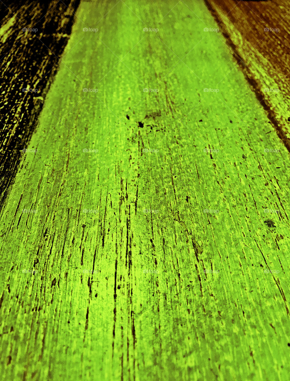 Green painted wood