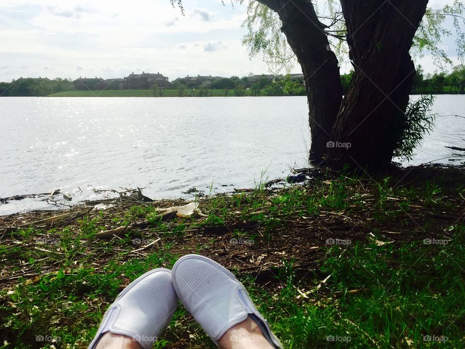 Sitting by the lake