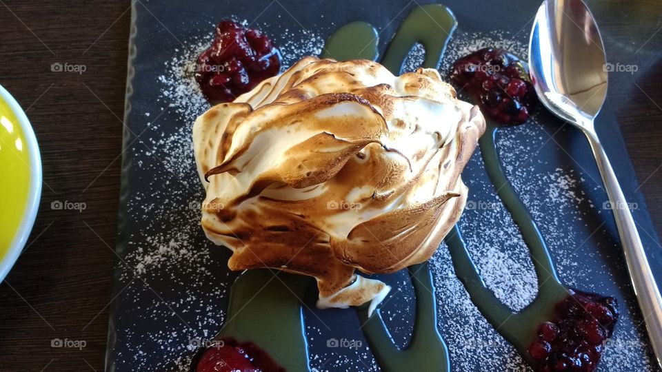 French meringue and berries!
