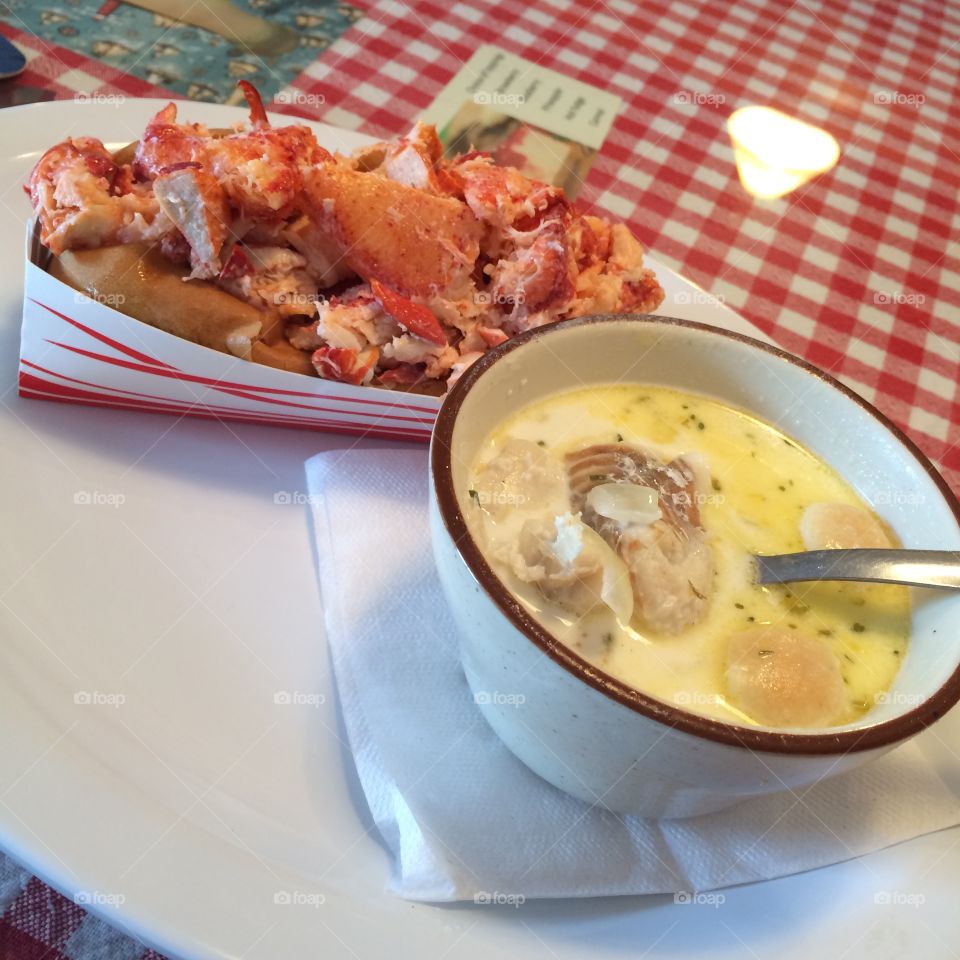 Maine Lobster Roll and Fresh Fish Chowder