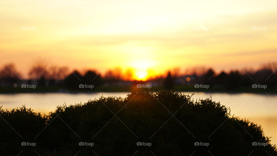 Sunset, Dawn, Lake, Reflection, Landscape