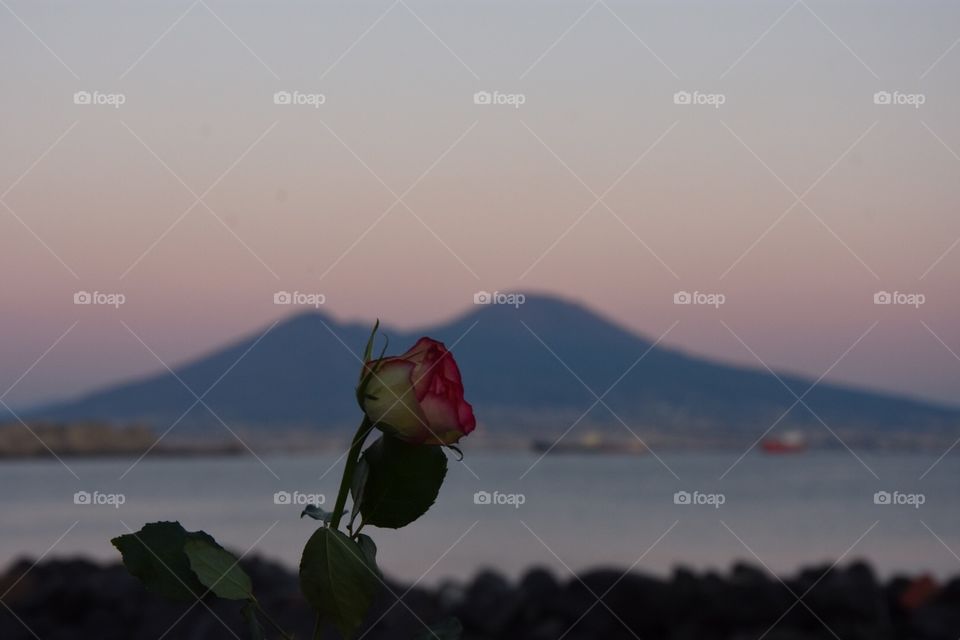 sunset - rose- volcano