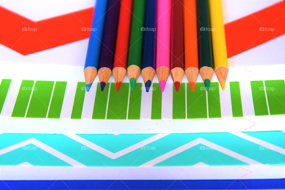 Colorful school supplies