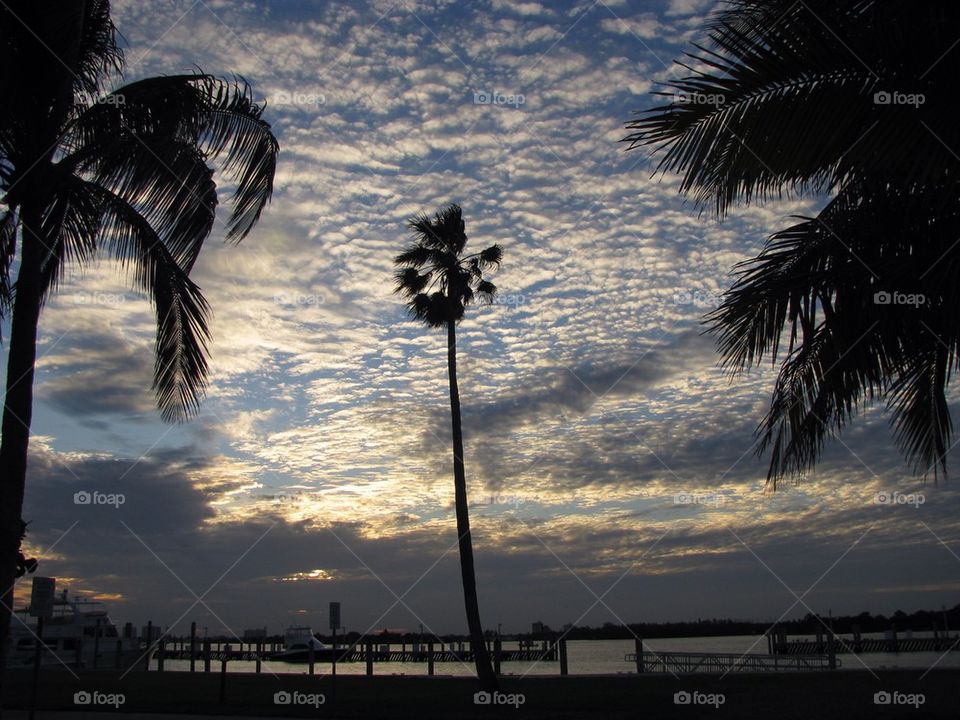 Cool clouds over marina