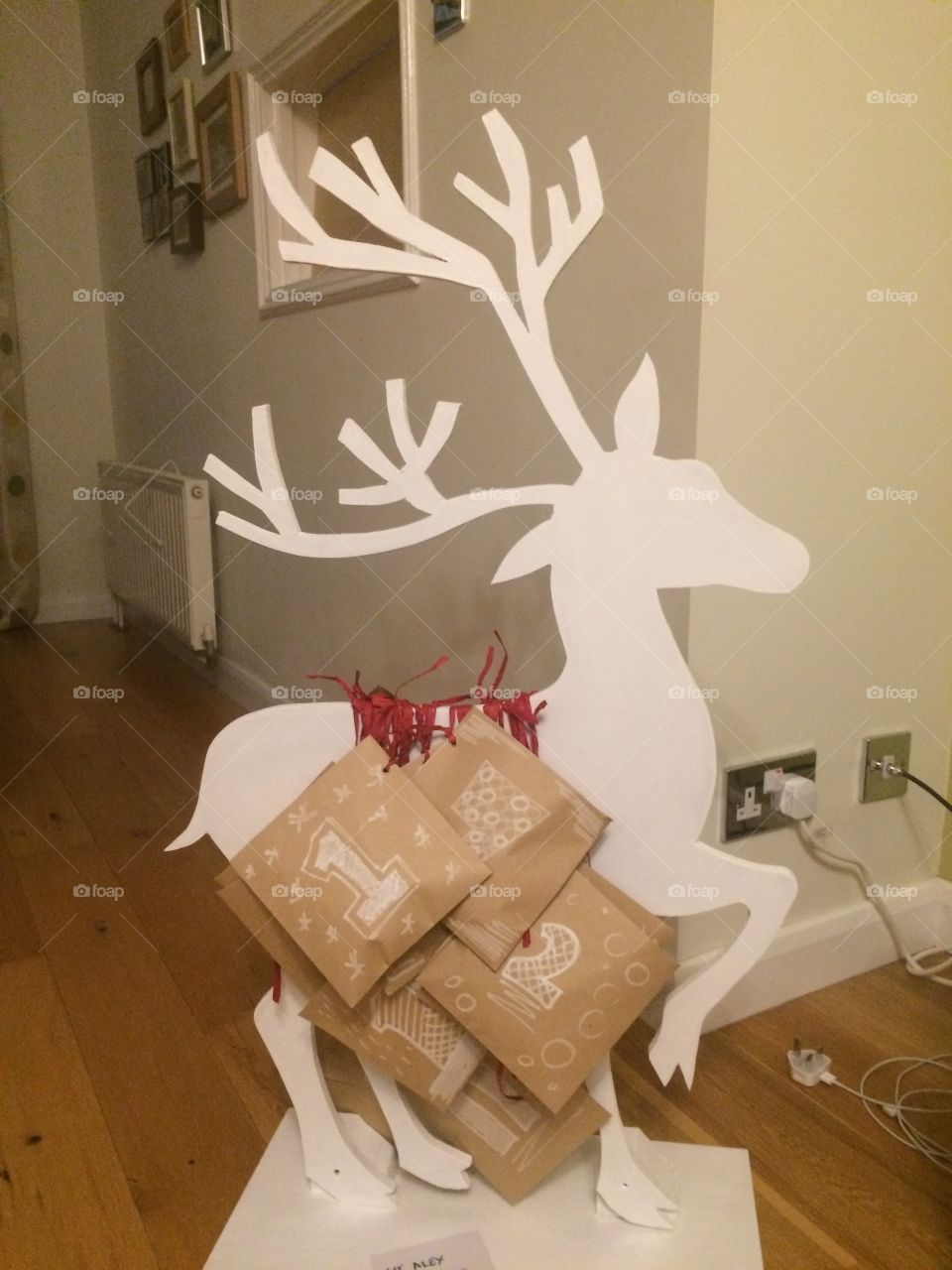 Handcrafted reindeer advent calendar 