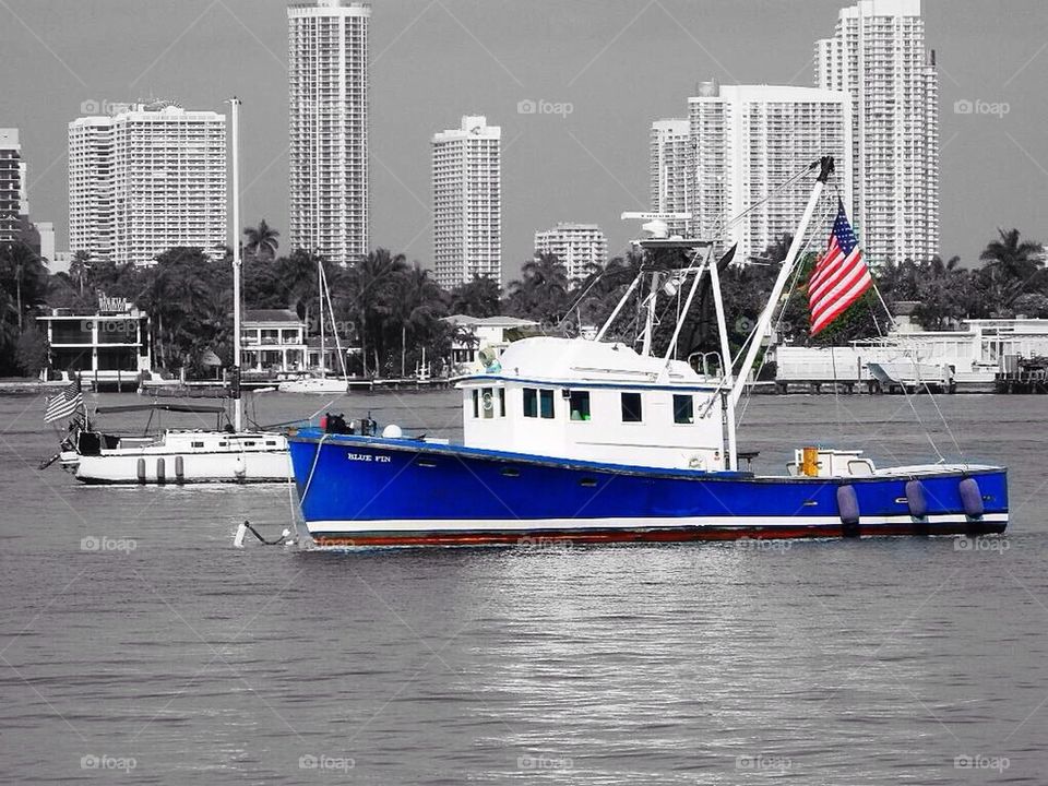Boat and flag