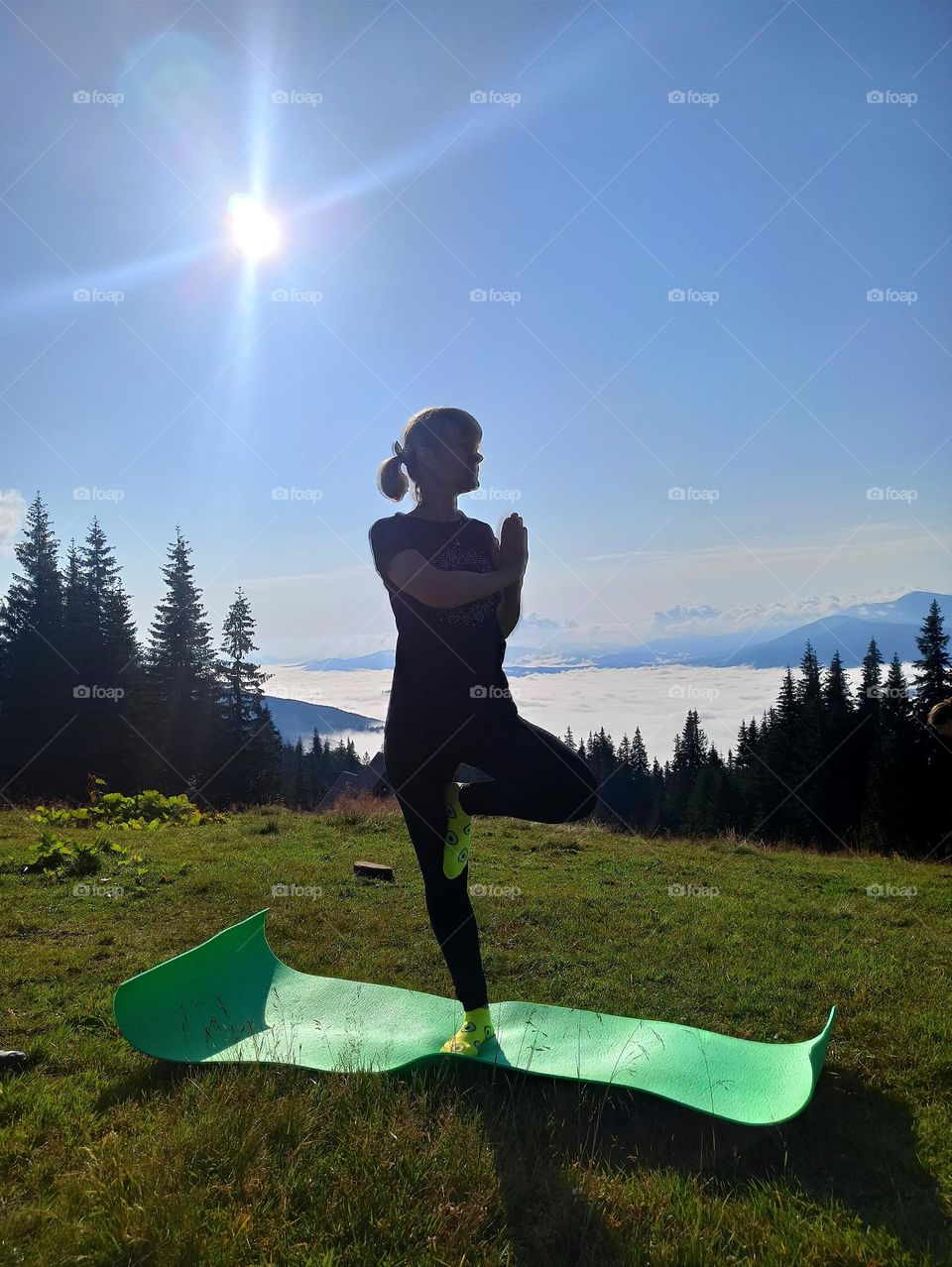 The stillness within . 
girl in meditation