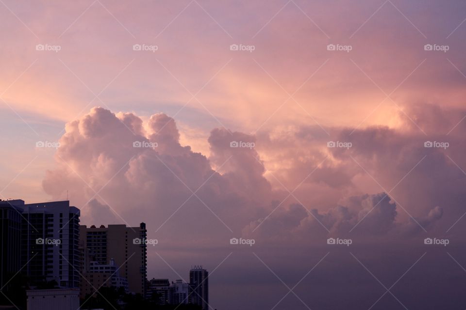 Amazing Colorful Sunset In the Clouds