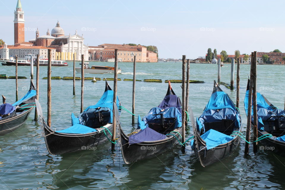Gondolas in the Venice canals