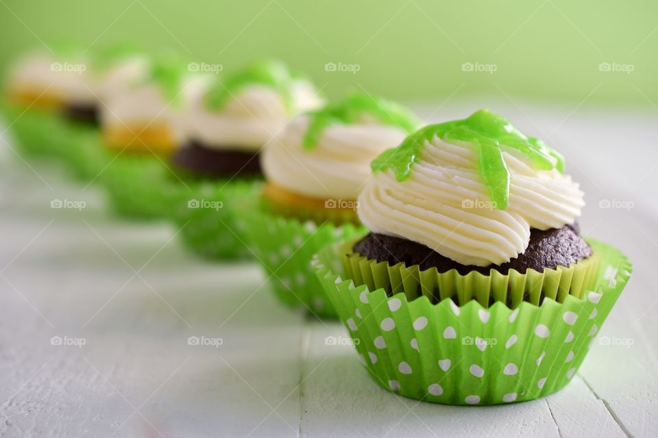 Row of cupcakes