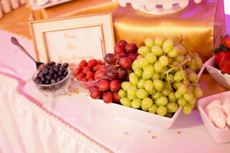 Beautiful delicious fruit on a table