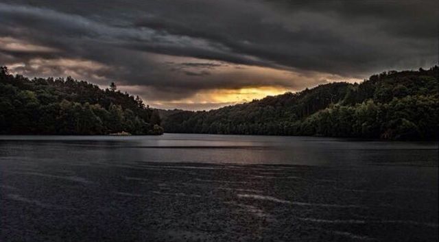 sunset night Lake 