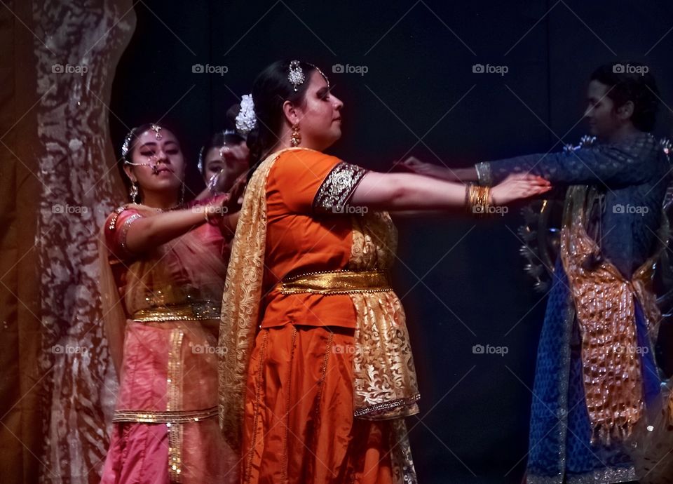 Female dancers performing folk dance