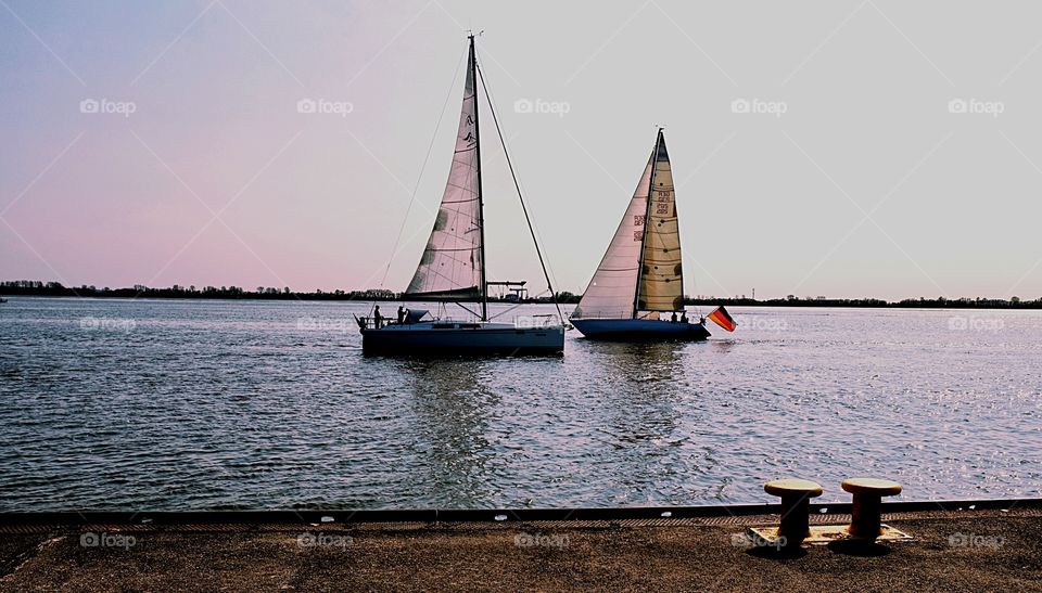 Hamburg.Spring on the Elbe.The beginning of the season of yachtsmen