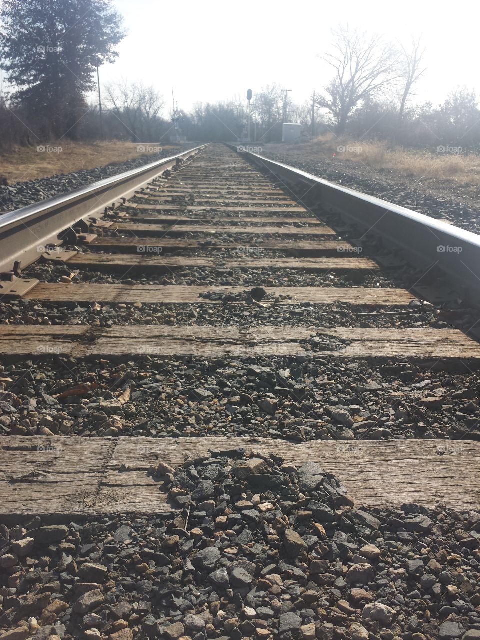 Close-up of empty railway
