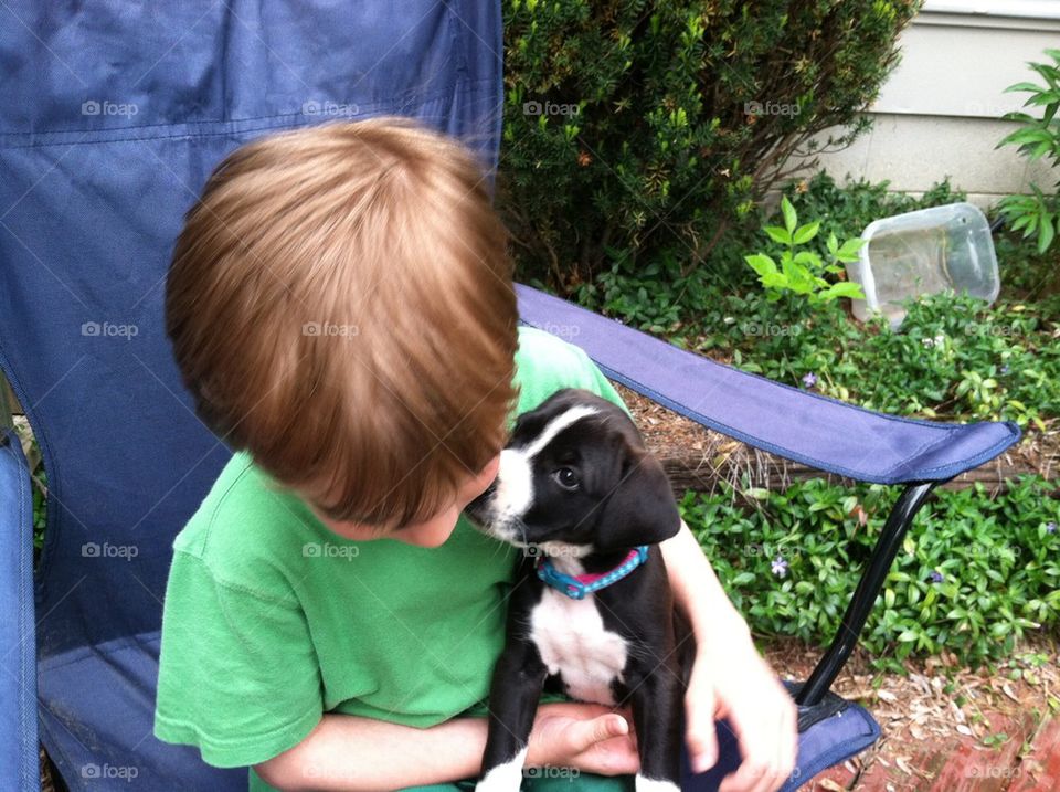 Boy and pup