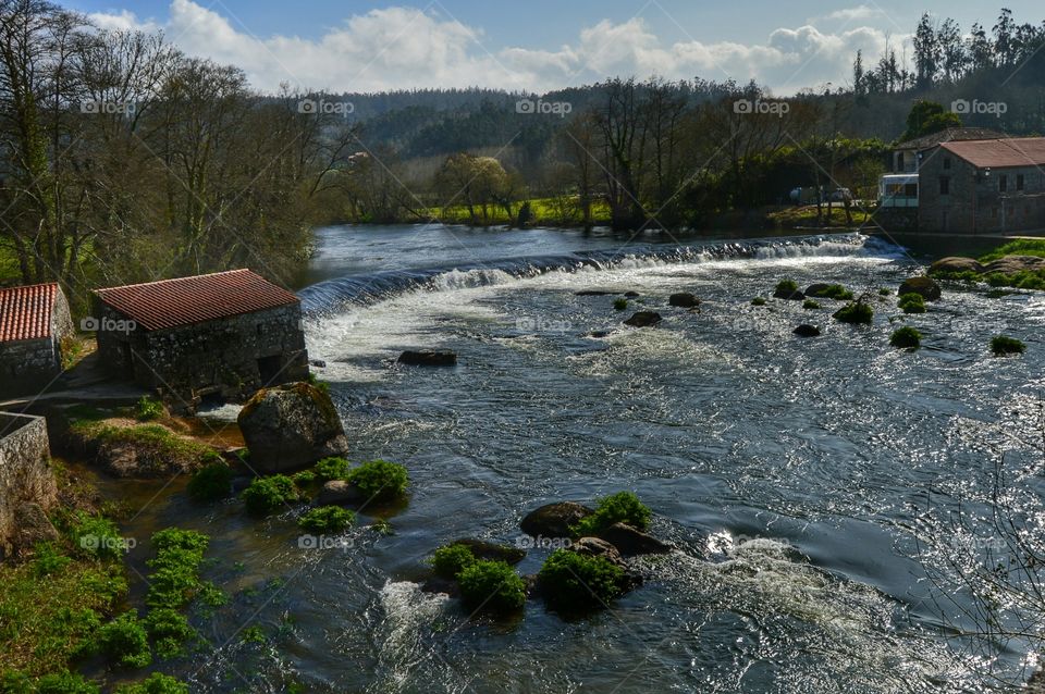 View Of River Tambre. View of River Tambre from Pontemaceira, Galicia