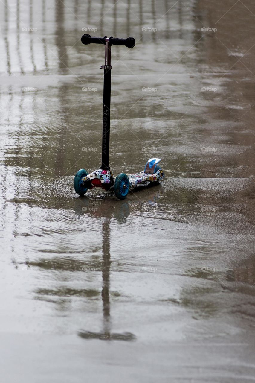 Scooter left out in the rain