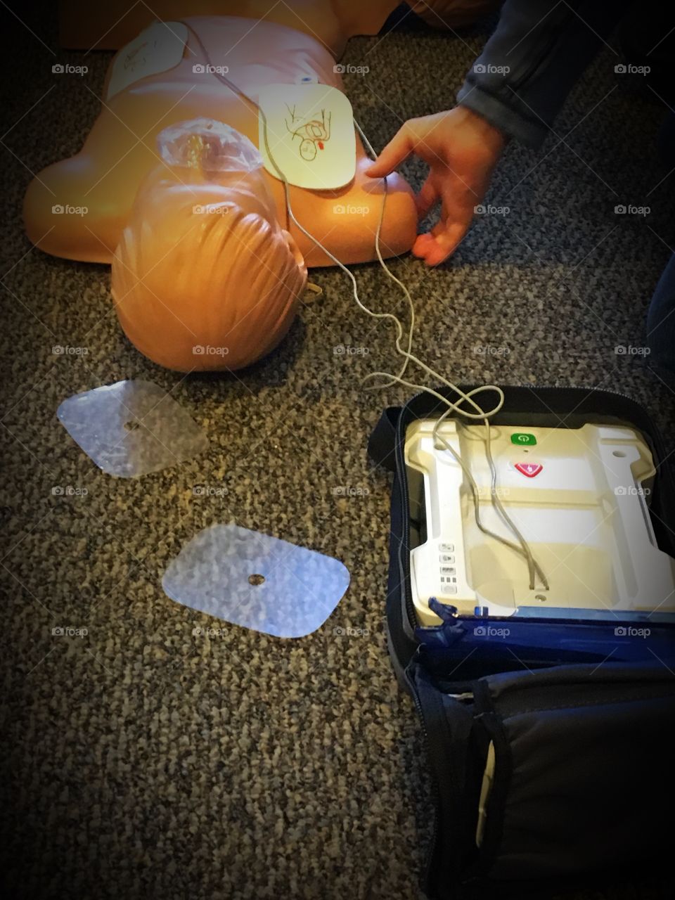 CPR class, AED Trainer.
