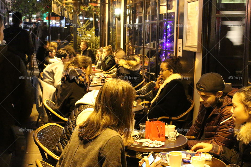 People sitting inside the restaurant