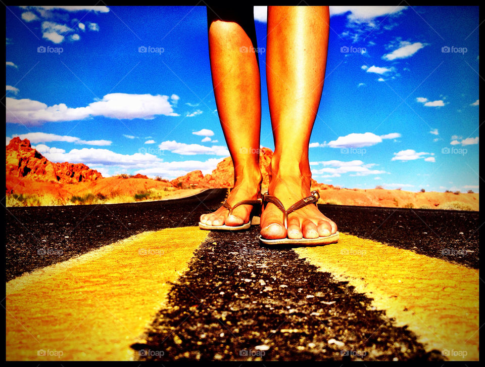 sky summer road feet by balzinho