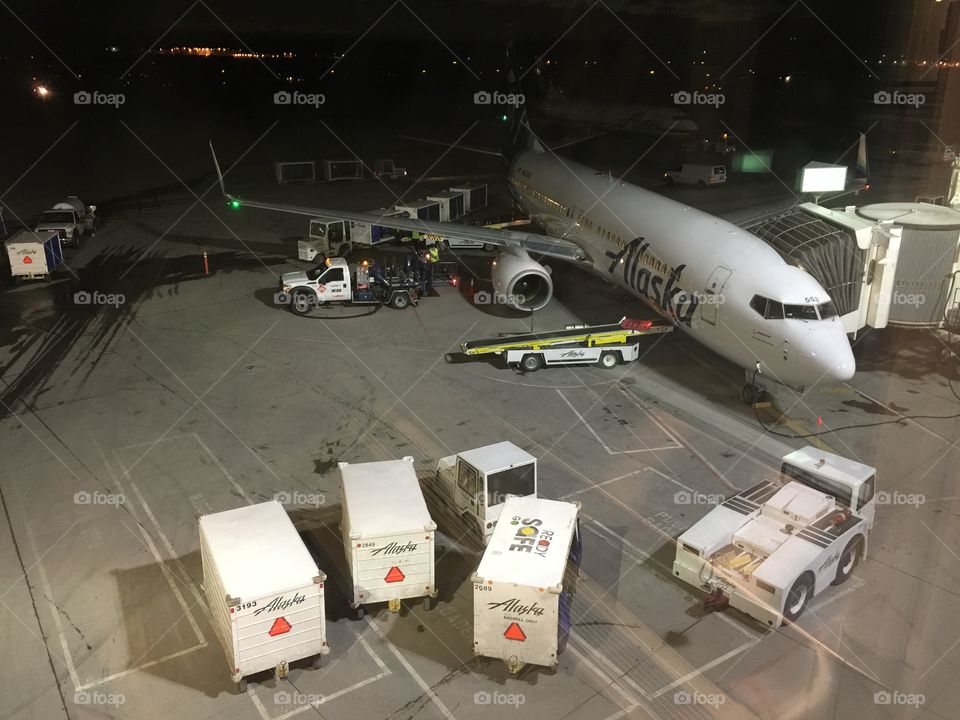 Loading Plane at Night