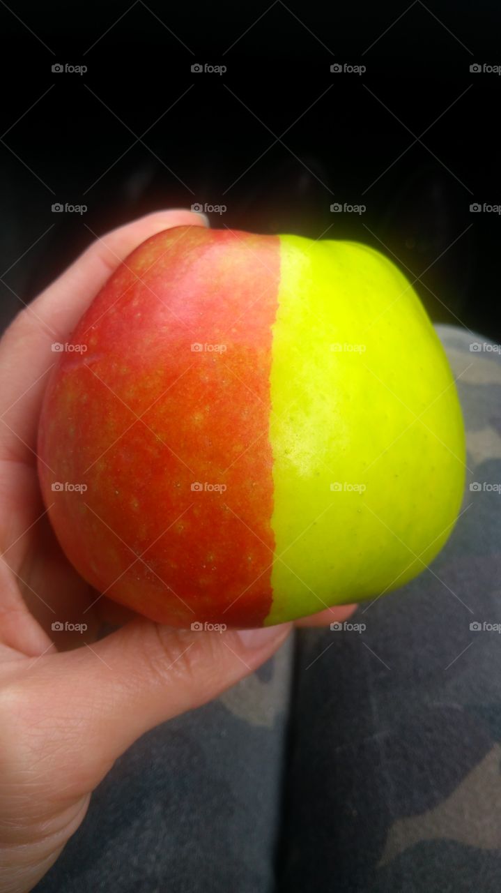 two-colored apple