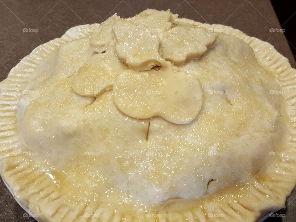 Prepared apple pie,  ready to bake
