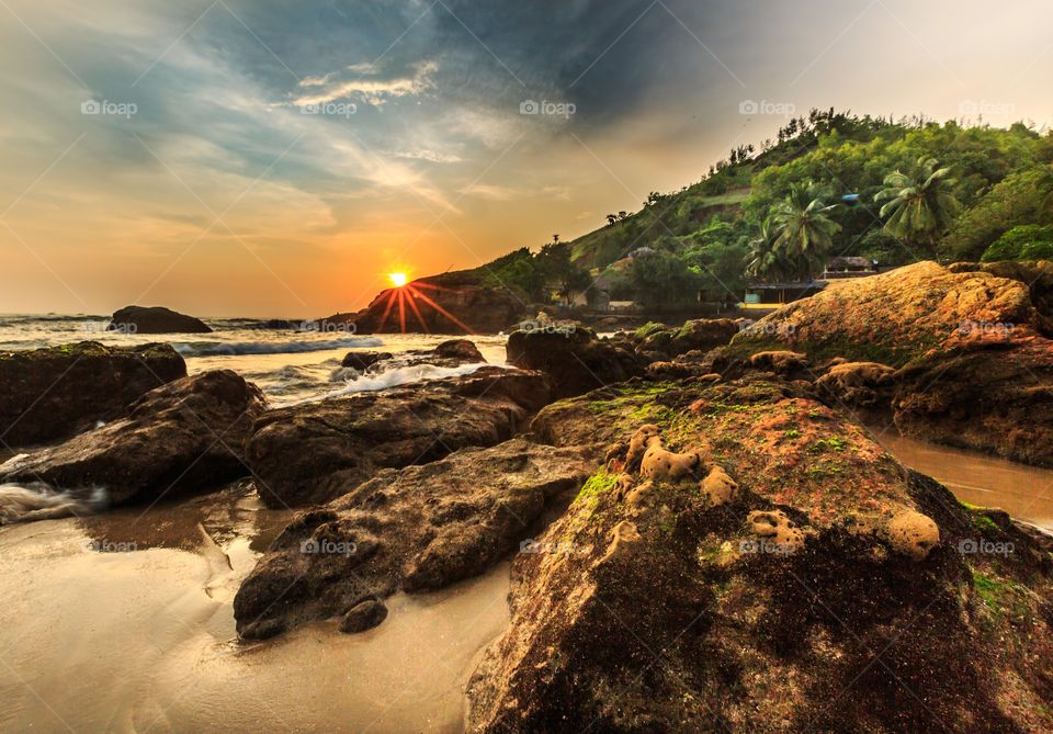 sunset by the beach