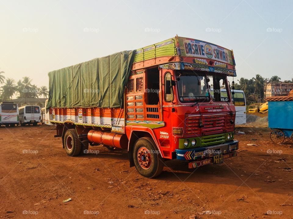 Fancy painted truck in Hampi, India