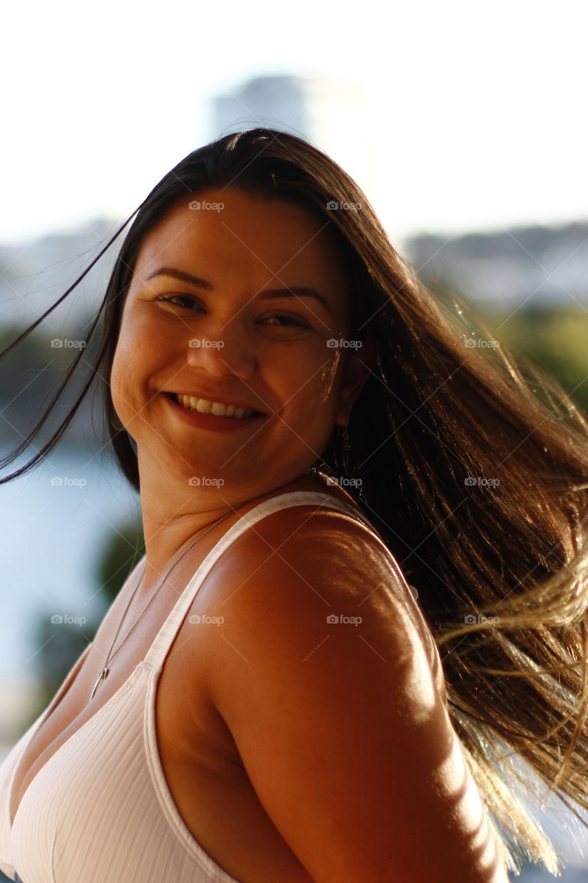 Portrait of a Brazilian woman smiling