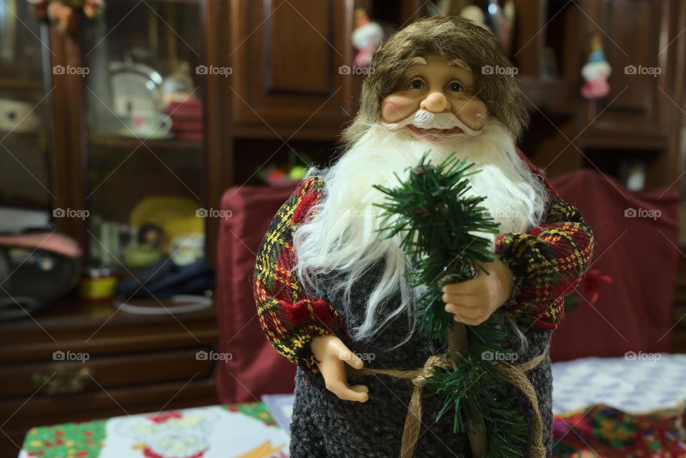 Santa Claus on the Christmas table