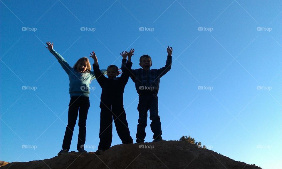 On top of the world . My kiddos were ecstatic when they reached the top of a massive dirt pile. They felt like they were on top of the world!
