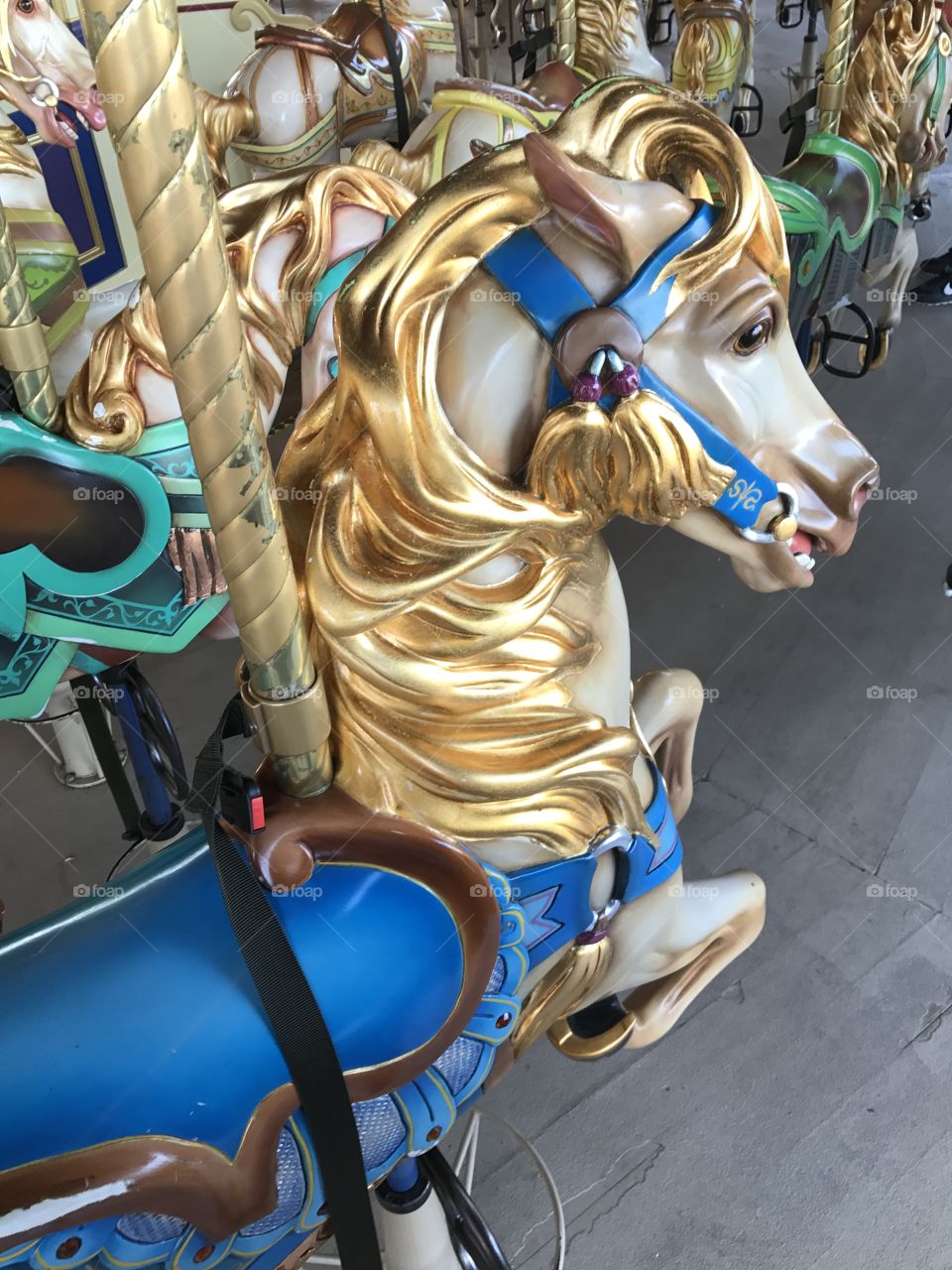 Carousel horse closeup