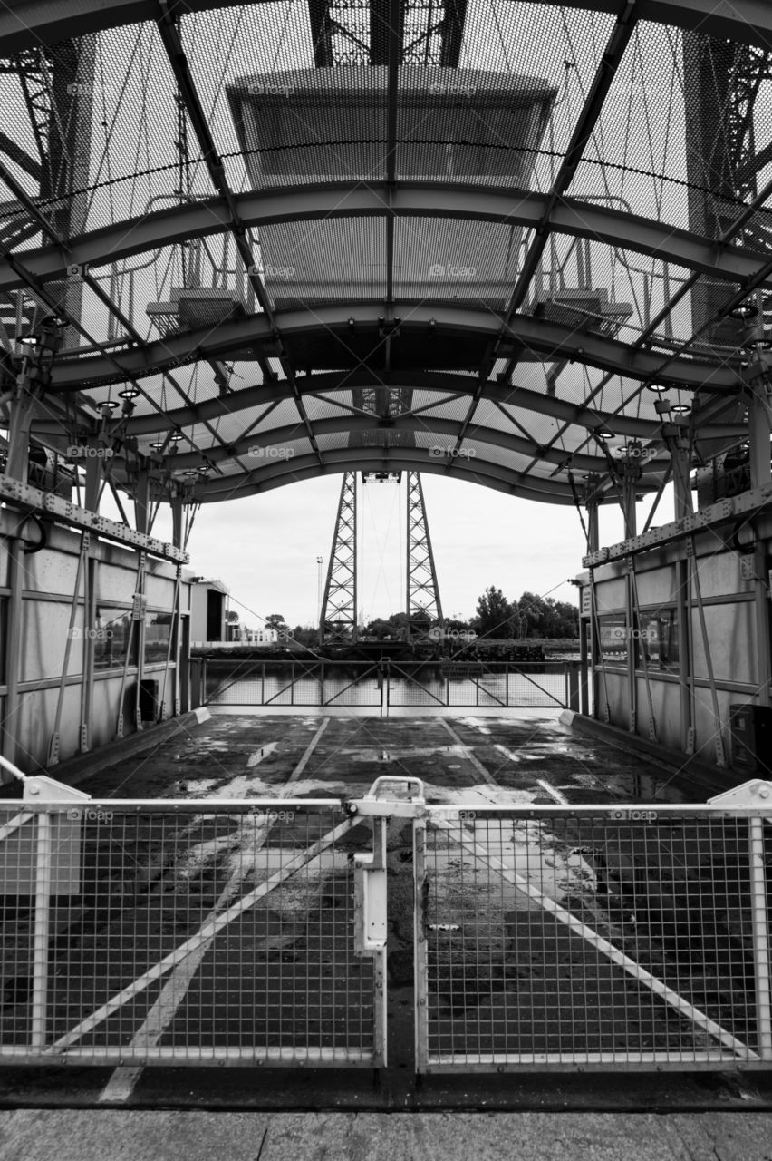 Middlesbrough transporter bridge monochrome