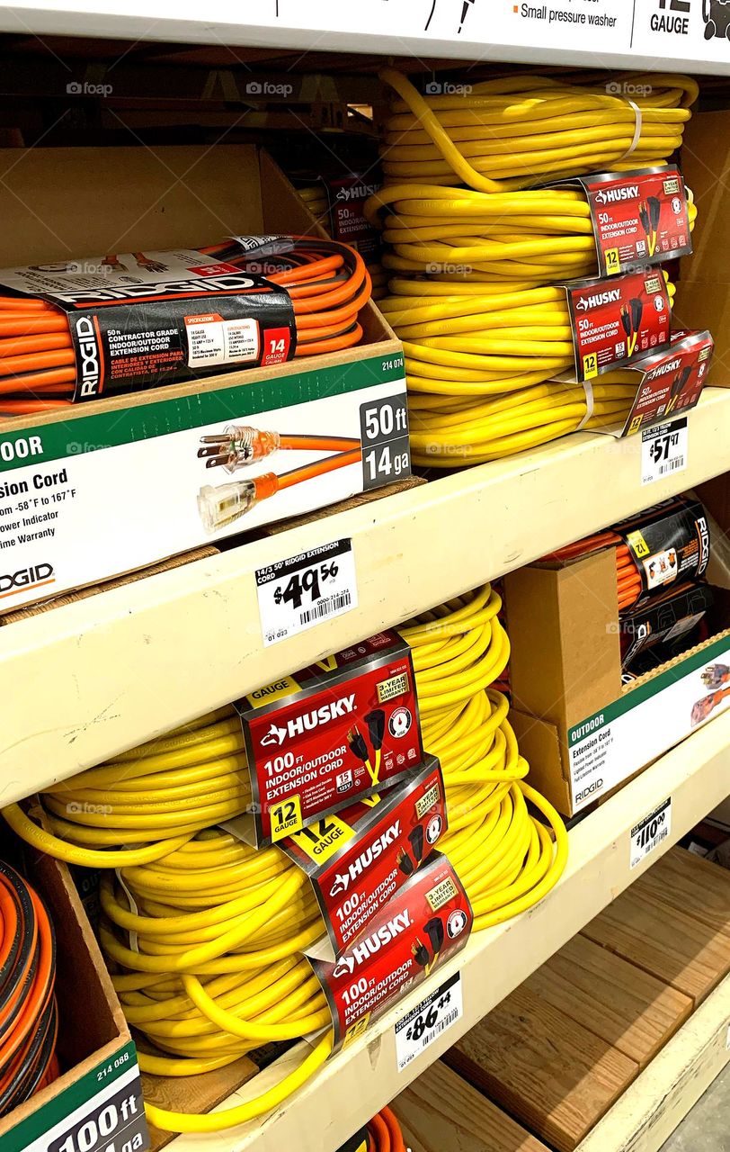 YELLOW EXTENSION CORDS