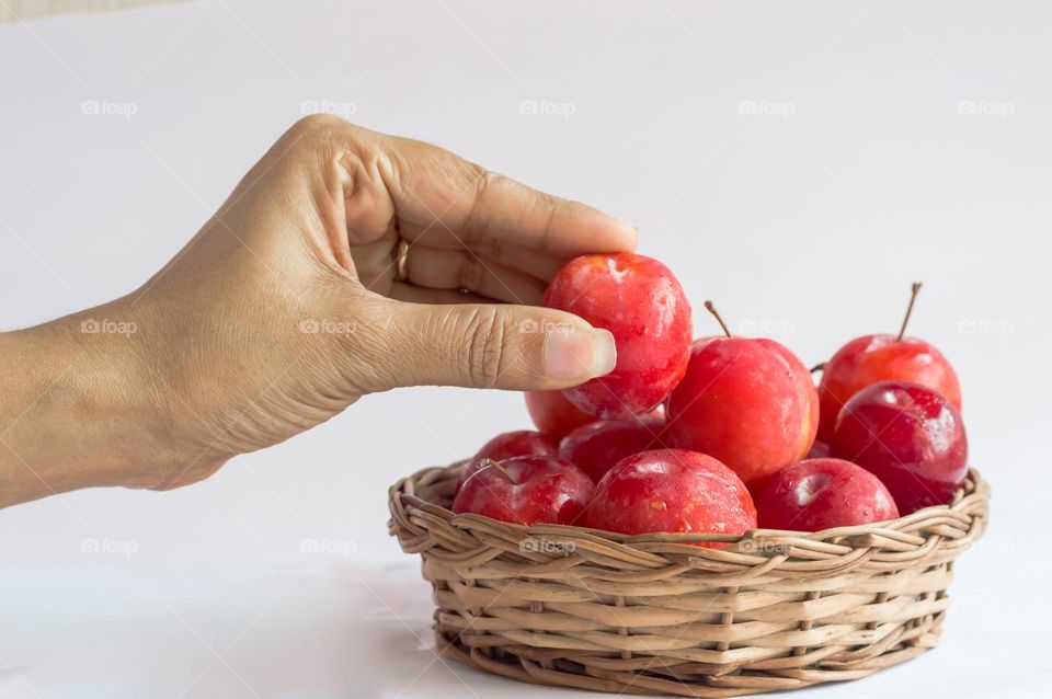 Fresh plum fruits.