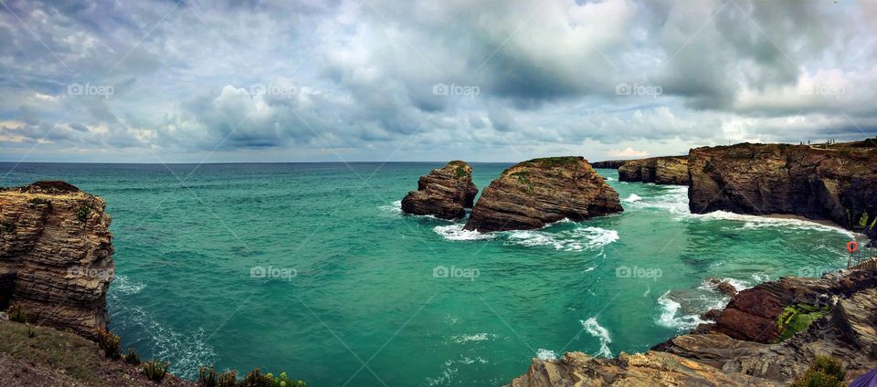 Scenic view of beach at spain