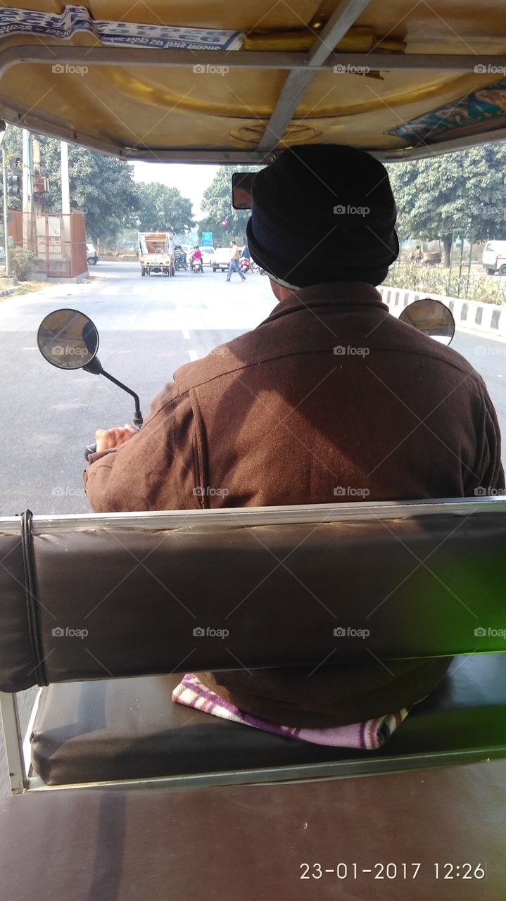 ride in electric rickshaw