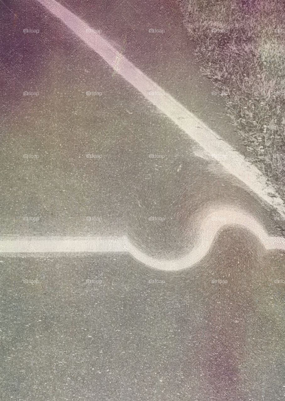 Triangle painted on the school walk away with an abstract affect