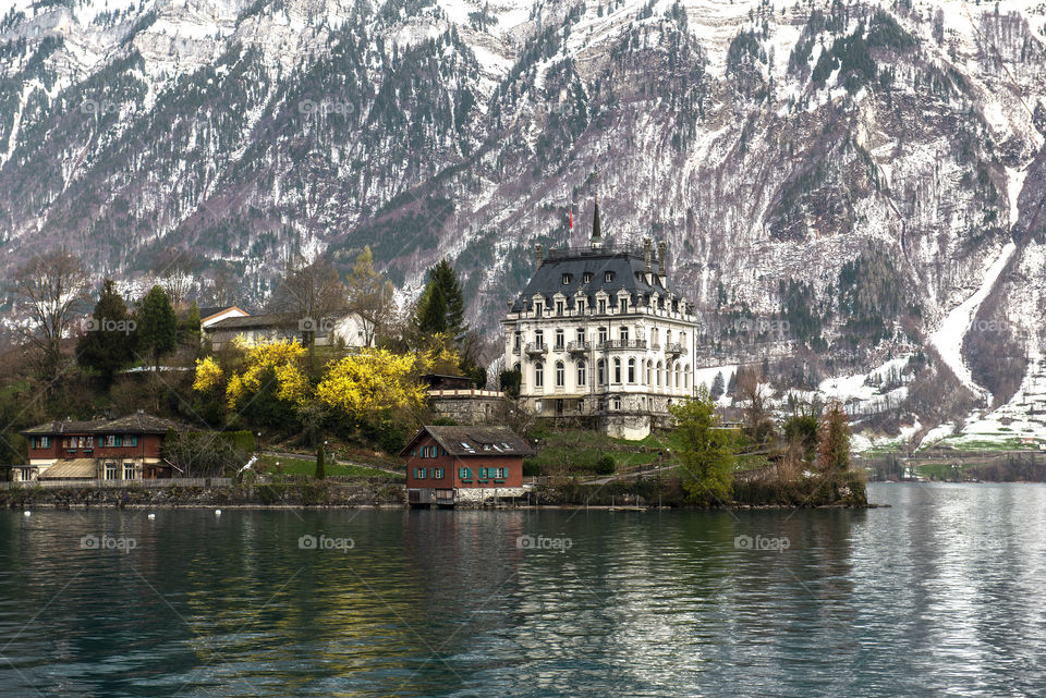 Iseltwald by Lake Brienz in the Bernese Oberland region of Switzerland