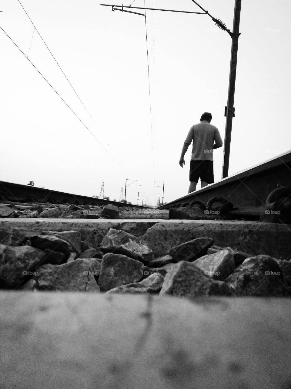 Evening walk on the railway track