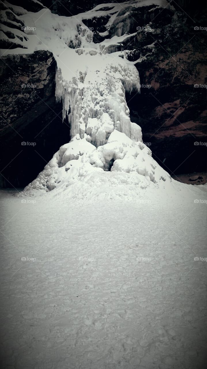 vintage frozen falls. hocking hills 